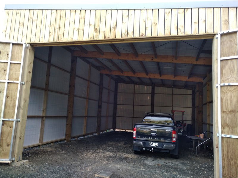 Practical storage for boat and vehicles garage shed