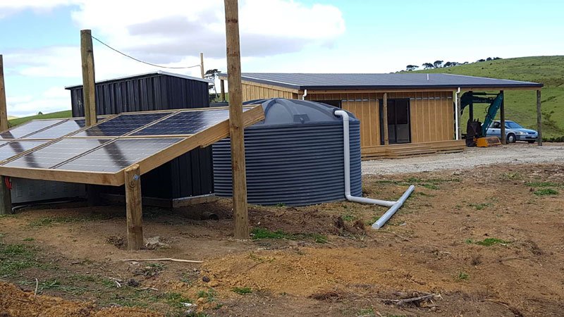 Solar Panel off grid dwelling cabin barn style